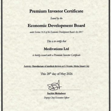 Medivations awarded Premium Investor Certificate