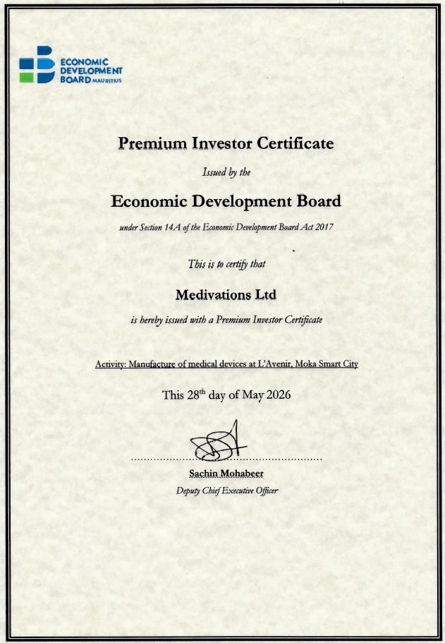 Medivations awarded Premium Investor Certificate